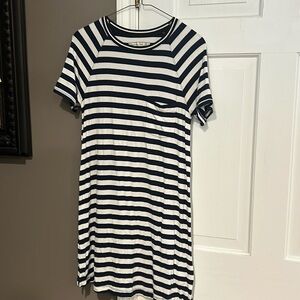 Soft navy striped dress
